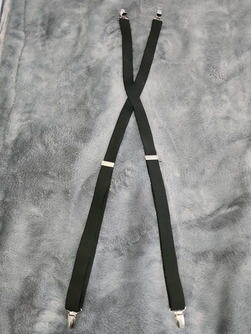 Classic Black Adjustable Suspenders with Silver Hardware